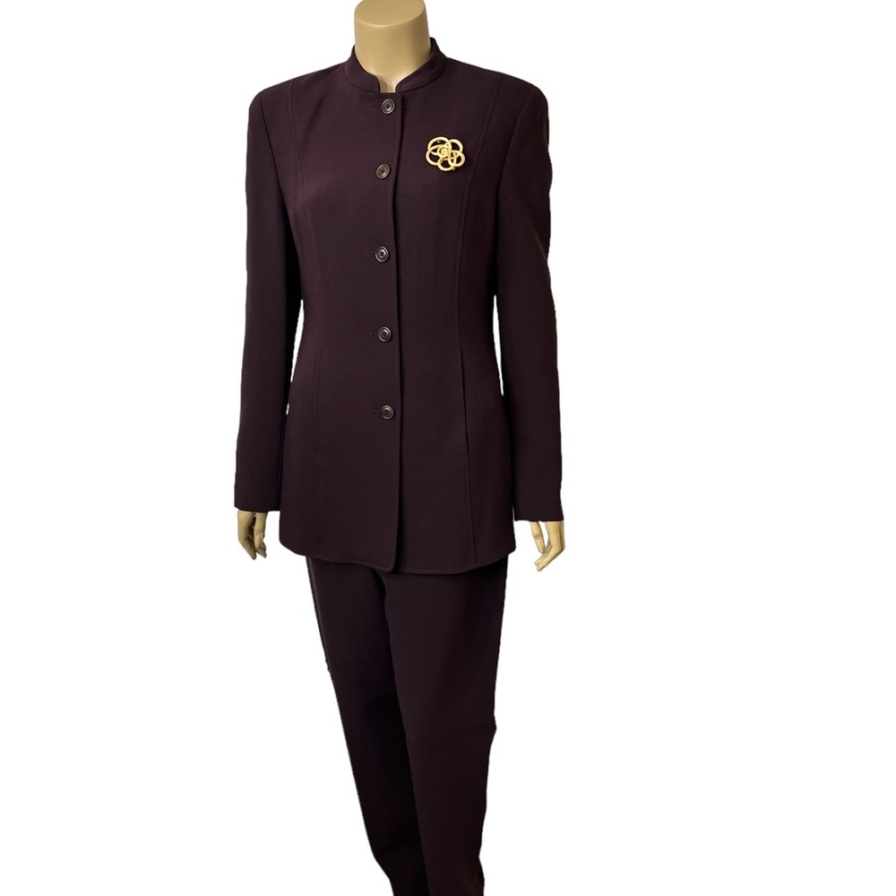 Episode Ladys 100% Pure Wool Pant Suit. Color Eggplant. Beautiful And St…☑️